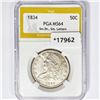 Image 1 : 1834 Capped Bust Half Dollar PGA MS64 Sm Dt, Sm