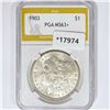 Image 1 : 1903 Morgan Silver Dollar PGA MS63+