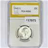 Image 1 : 1942-S Washington Silver Quarter PGA MS66
