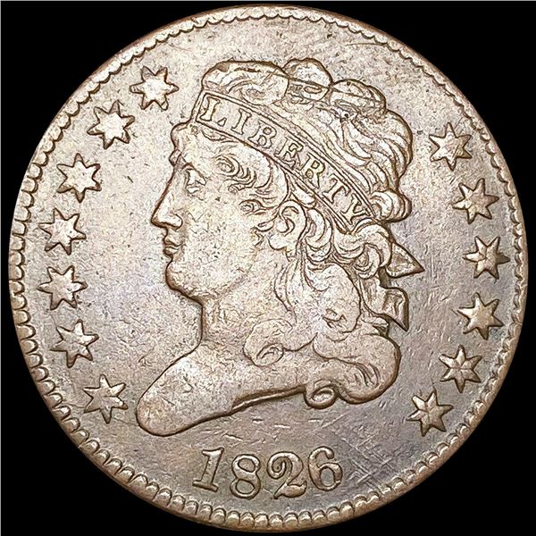 1826 Classic Head Half Cent ABOUT UNCIRCULATED