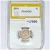 Image 1 : 1859 Indian Head Cent PGA MS65