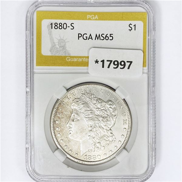 1880-S Morgan Silver Dollar PGA MS65