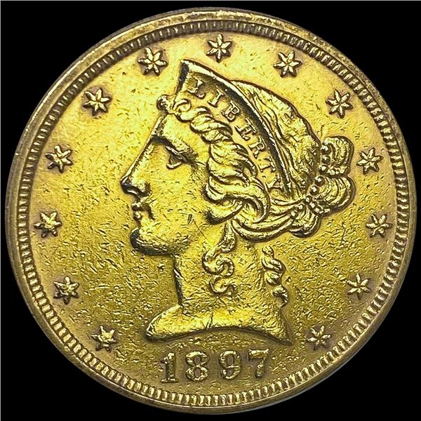 1897 $5 Gold Half Eagle CLOSELY UNCIRCULATED