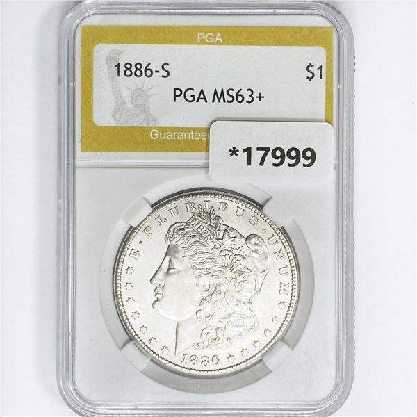 1886-S Morgan Silver Dollar PGA MS63+