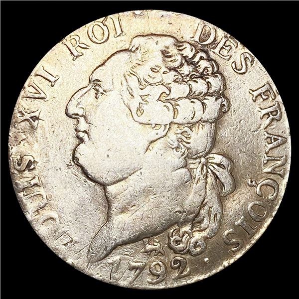 1792 France Silver 1/2 Ecu NICELY CIRCULATED