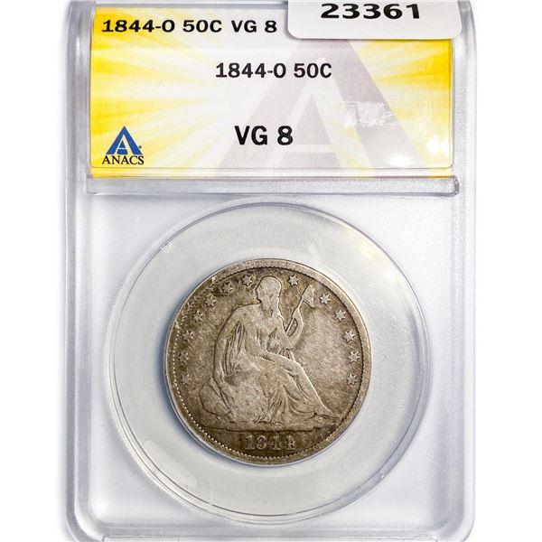 1844-O Seated Liberty Half Dollar ANACS VG8