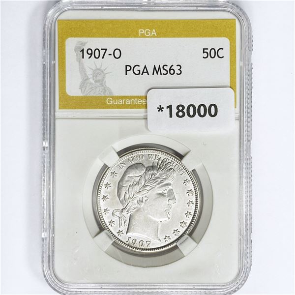 1907-O Barber Half Dollar PGA MS63