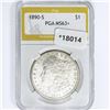 Image 1 : 1890-S Morgan Silver Dollar PGA MS63+