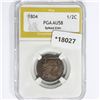 Image 1 : 1804 Draped Bust Half Cent PGA AU58 Spiked Chin