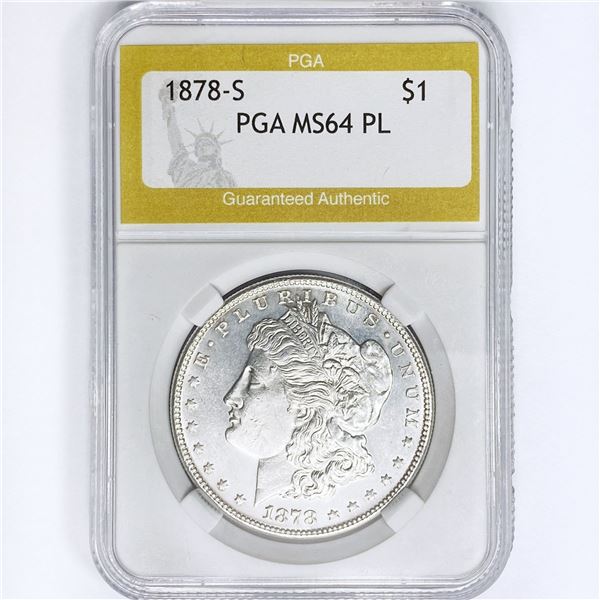 1878-S Morgan Silver Dollar PGA MS64 PL