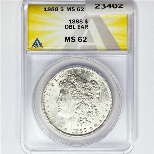 1888 Morgan Silver Dollar ANACS MS62 Dbl Ear