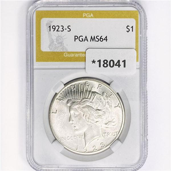 1923-S Silver Peace Dollar PGA MS64