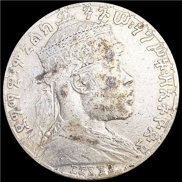 1895 Ethiopia Silver Gersh NICELY CIRCULATED