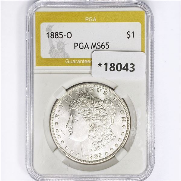 1885-O Morgan Silver Dollar PGA MS65