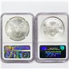 Image 2 : 1998 Set (2) American Silver Eagles NGC MS69