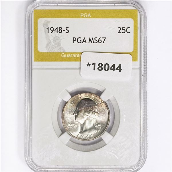 1948-S Washington Silver Quarter PGA MS67