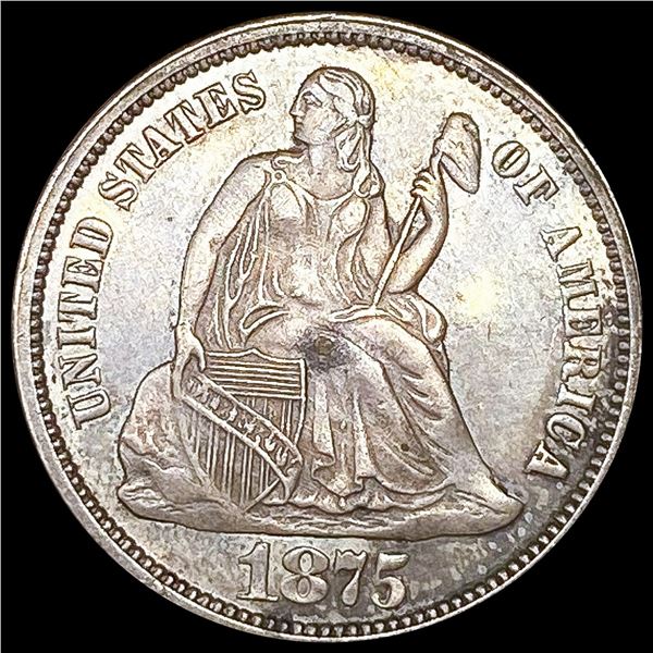 1875 Seated Liberty Dime NEARLY UNCIRCULATED