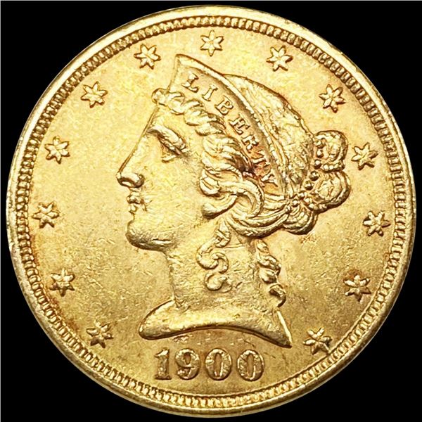 1900 $5 Gold Half Eagle UNCIRCULATED