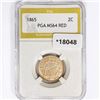 Image 1 : 1865 Two Cent Piece PGA MS64 RED