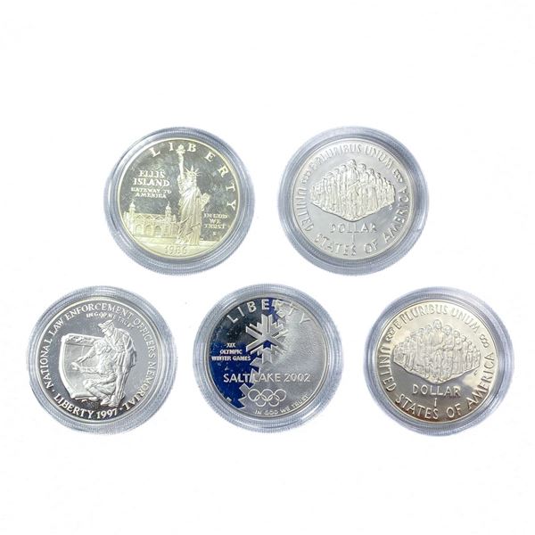 1986-2002 US Commem Silver Coins (5 Coins)