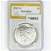 Image 1 : 1927-D Silver Peace Dollar PGA MS63+