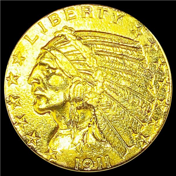 1911 $5 Gold Half Eagle CLOSELY UNCIRCULATED