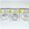 Image 1 : 1882-O Set (3) Morgan Silver Dollar ANACS MS62