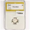 Image 1 : 1859 Silver Three Cent PGA MS63