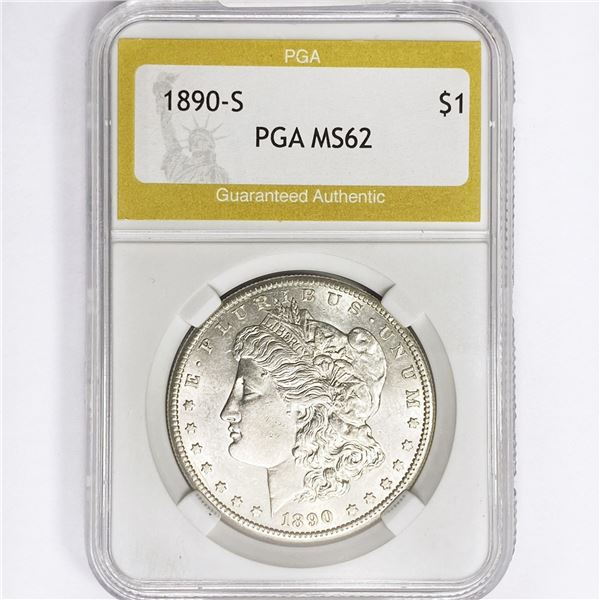 1890-S Morgan Silver Dollar PGA MS62