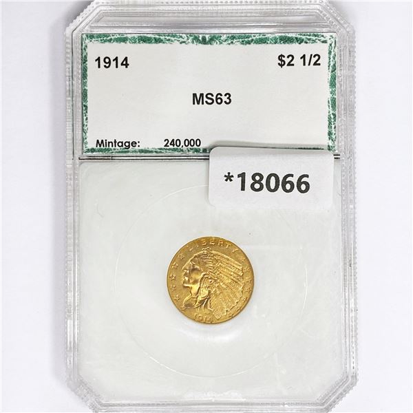 1914 $2.50 Gold Quarter Eagle PCI MS63