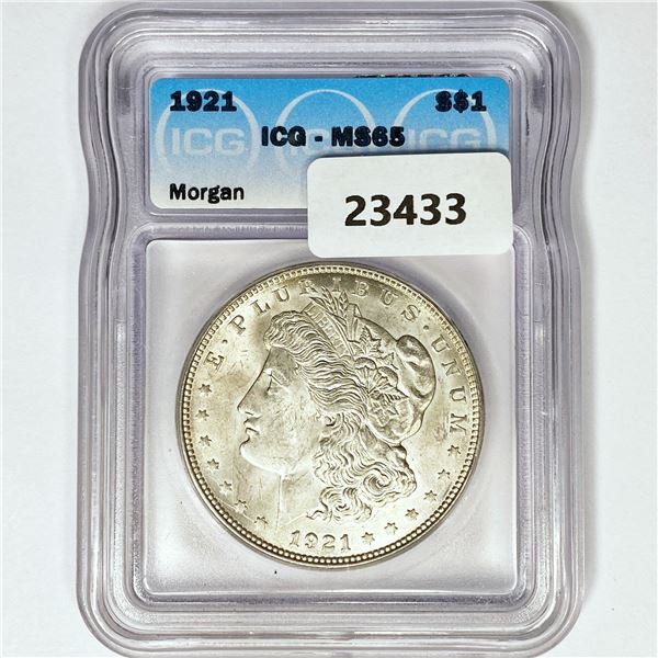 1921 Morgan Silver Dollar ICG MS65
