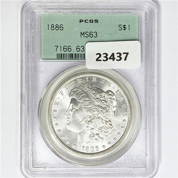1886 Morgan Silver Dollar PCGS MS63
