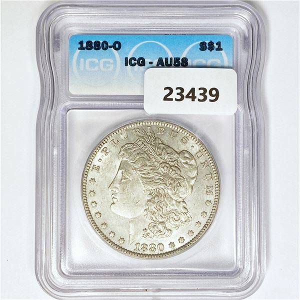 1880-O Morgan Silver Dollar ICG AU58