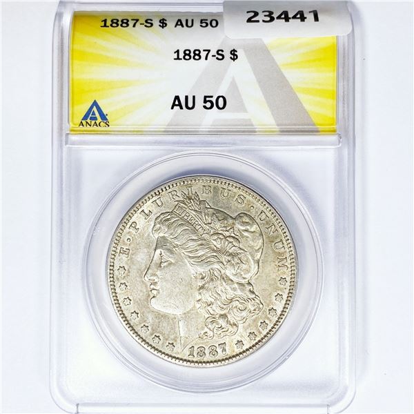 1887-S Morgan Silver Dollar ANACS AU50