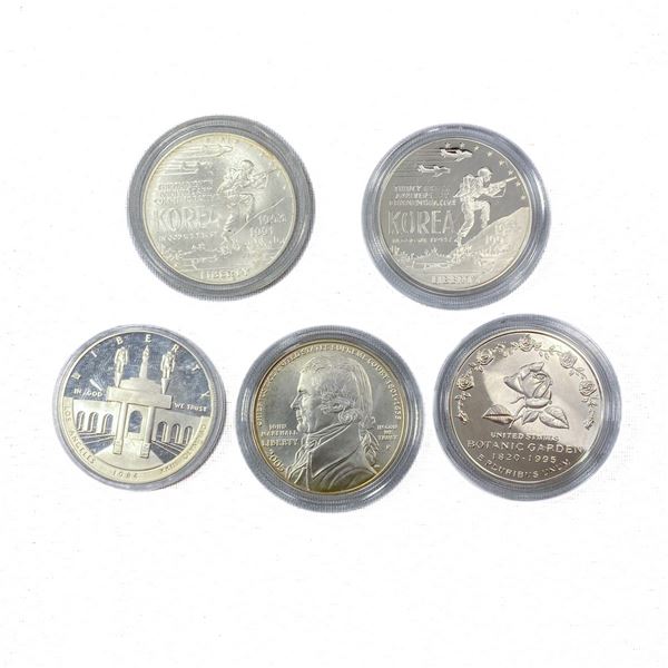 1984-2005 US Commem Silver Coins (5 Coins)