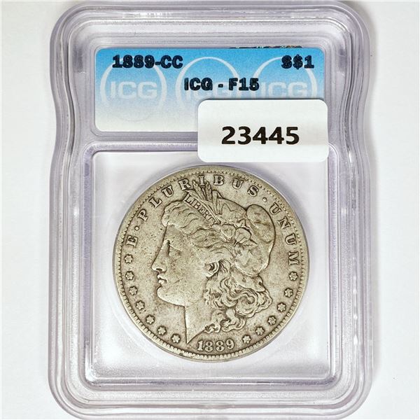 1889-CC Morgan Silver Dollar ICG F15