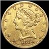 Image 1 : 1880 $5 Gold Half Eagle ABOUT UNCIRCULATED
