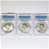 Image 1 : 1922-D Set (3) Silver Peace Dollar PCGS MS62