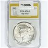 Image 1 : 1921 Silver Peace Dollar PGA MS63+ High Relief
