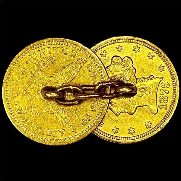 (2) Gold $2.50 Eagles as Cufflink UNCIRCULATED