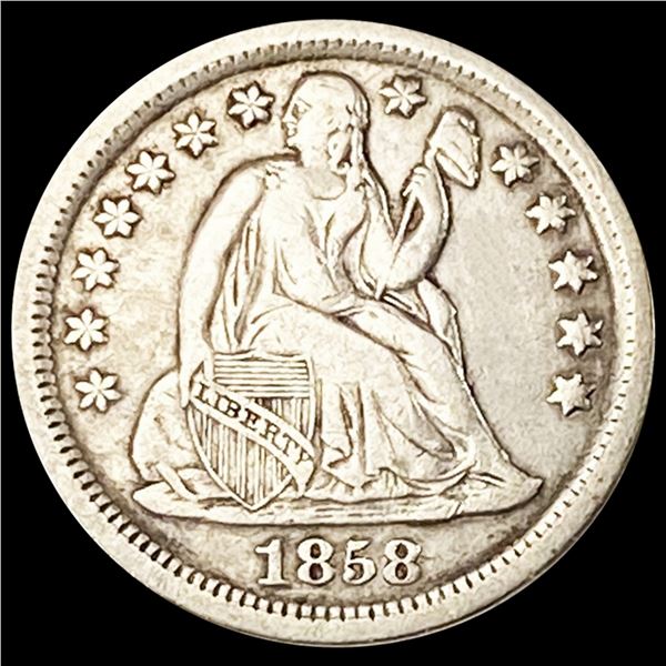 1858 Seated Liberty Dime NICELY CIRCULATED