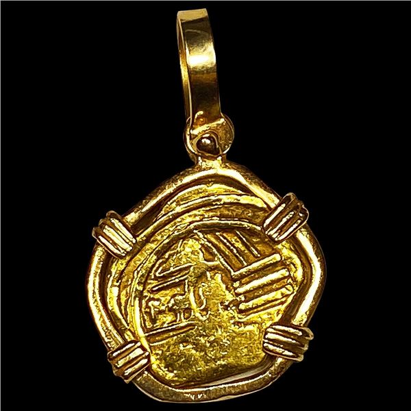 1600's Shipwreck Gold Escudo w 14k bezel HIGH