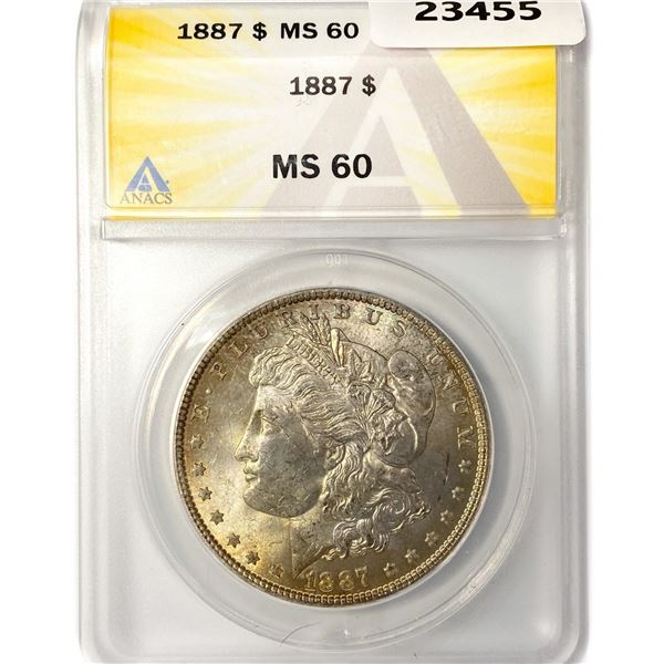 1887 Morgan Silver Dollar ANACS MS60