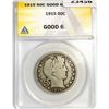 Image 1 : 1915 Barber Half Dollar ANACS GOOD 6