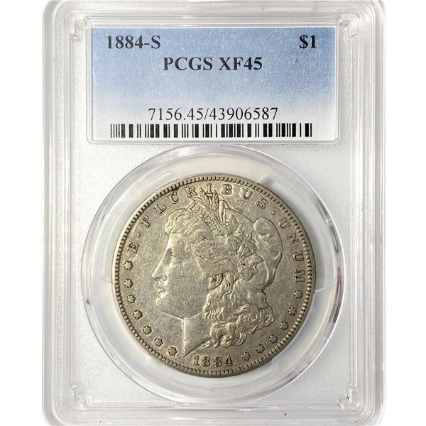 1884-S Morgan Silver Dollar PCGS XF45