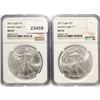 Image 1 : 2021 Set (2) American Silver Eagles NGC MS69 T-1