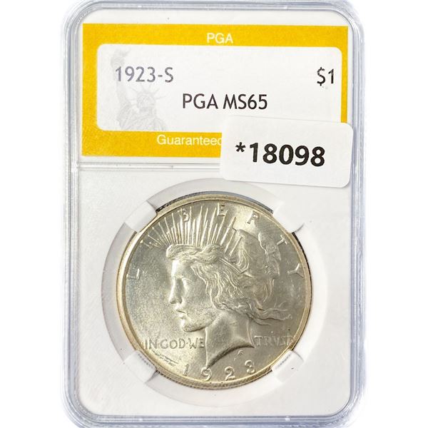 1923-S Silver Peace Dollar PGA MS65