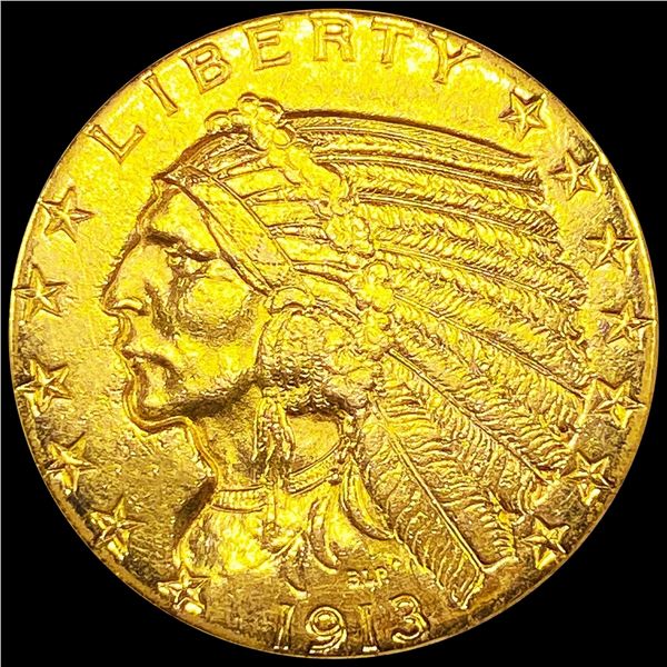1913 $5 Gold Half Eagle CLOSELY UNCIRCULATED
