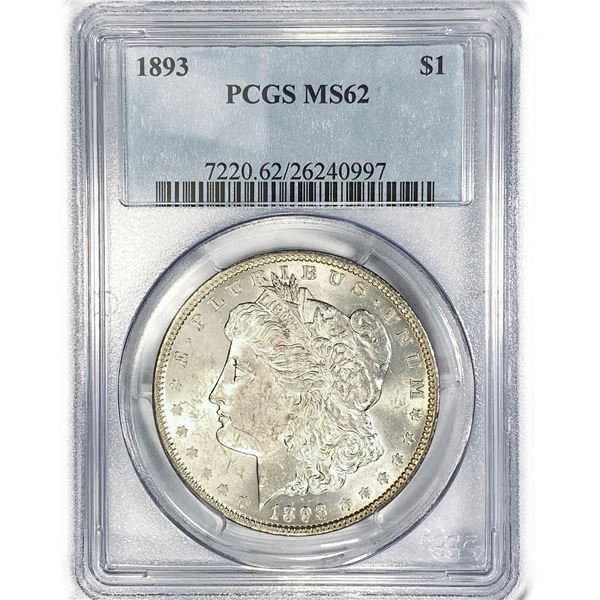 1893 Morgan Silver Dollar PCGS MS62