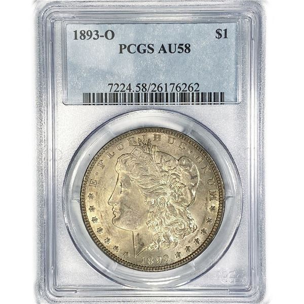 1893-O Morgan Silver Dollar PCGS AU58